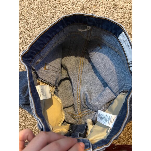 Rag & Bone Ruth Super High-Rise Straight-Leg Jeans in Derby Medium Blue Wash 27” - Picture 8 of 10